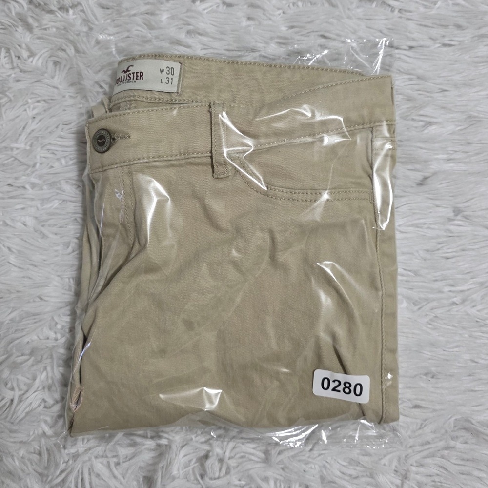 Hollister Skinny Khaki Pants Womens 11R W30 L31 Tan Low Rise Chino‎ Trousers - Picture 6 of 6